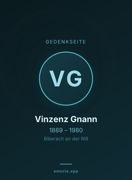 Gedenkportrait von Vinzenz Gnann