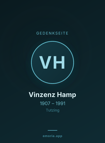 Gedenkportrait von Vinzenz Hamp