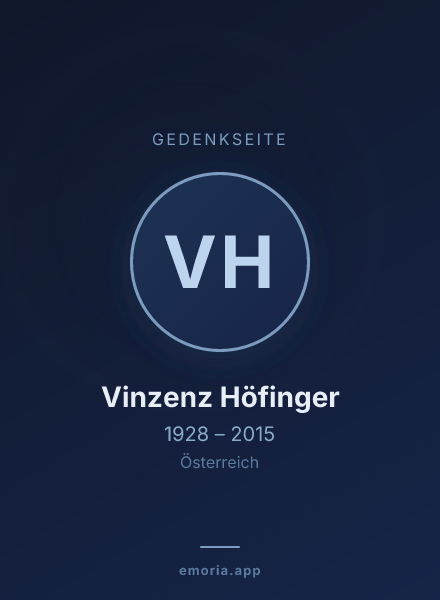 Gedenkportrait von Vinzenz Höfinger