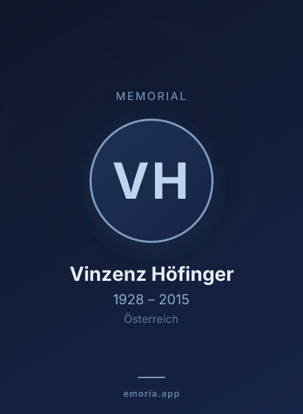 Memorial portrait of Vinzenz Höfinger