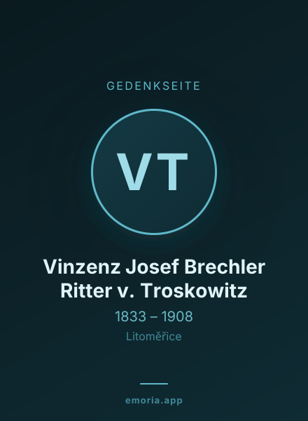 Gedenkportrait von Vinzenz Josef Brechler Ritter v. Troskowitz