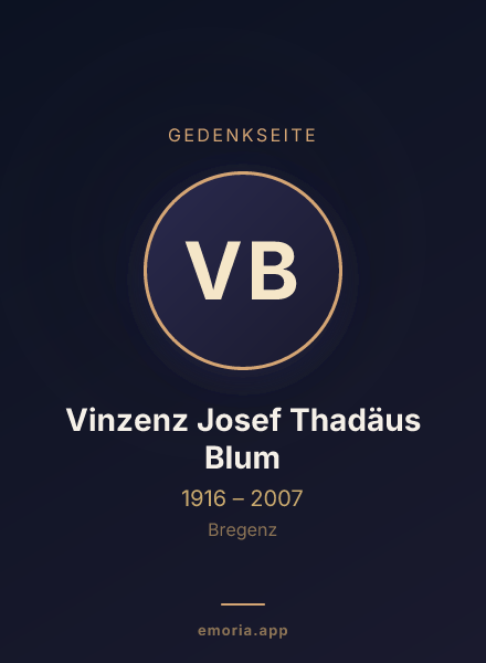 Gedenkportrait von Vinzenz Josef Thadäus Blum
