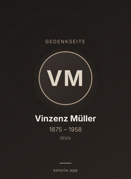 Gedenkportrait von Vinzenz Müller