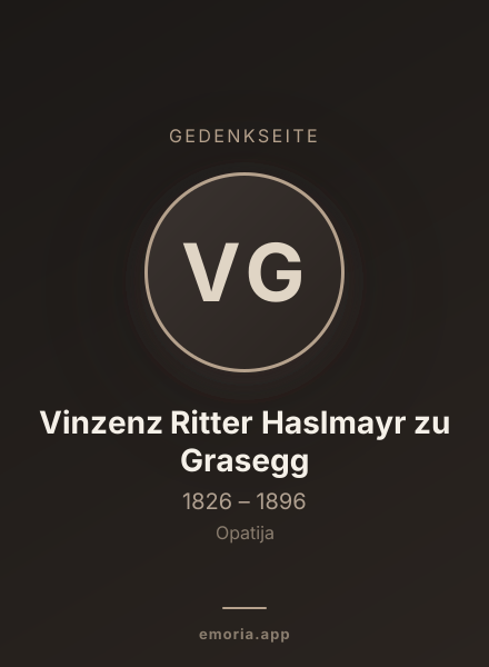 Gedenkportrait von Vinzenz Ritter Haslmayr zu Grasegg