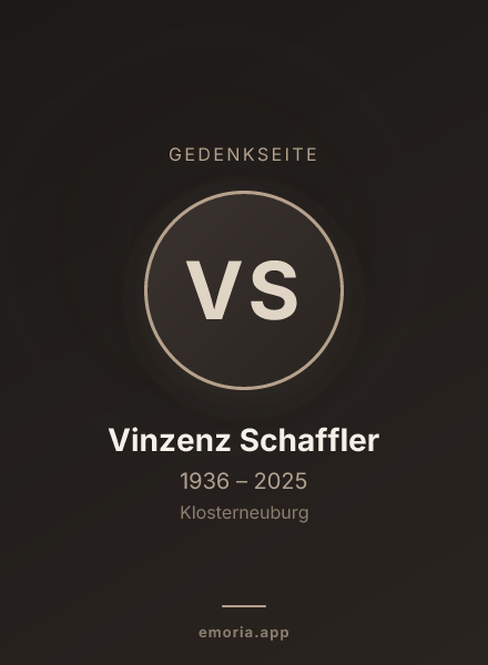 Gedenkportrait von Vinzenz Schaffler