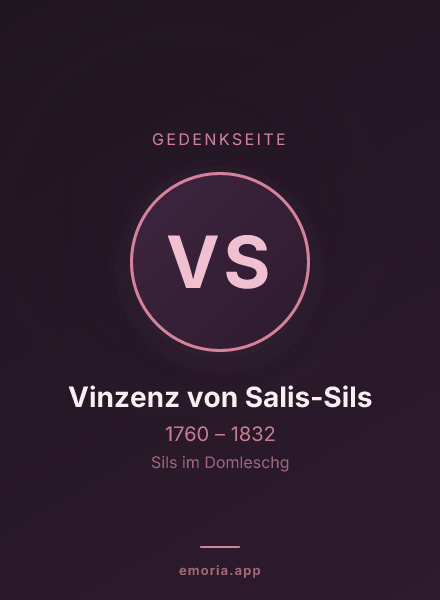 Gedenkportrait von Vinzenz von Salis-Sils