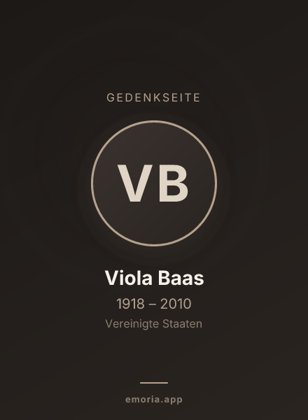 Gedenkportrait von Viola Baas