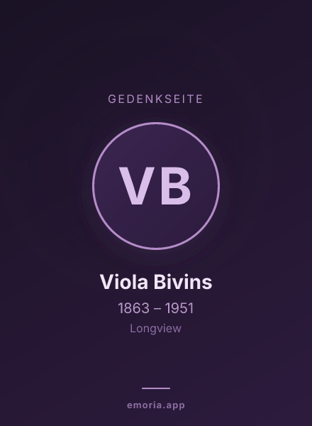 Gedenkportrait von Viola Bivins