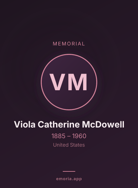 Memorial portrait of Viola Catherine McDowell