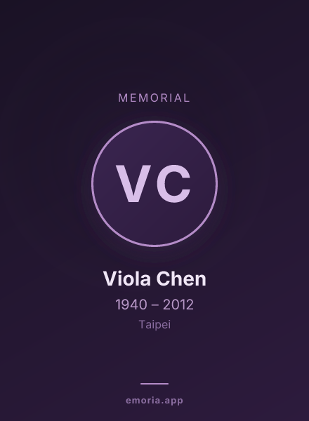 Memorial portrait of Viola Chen