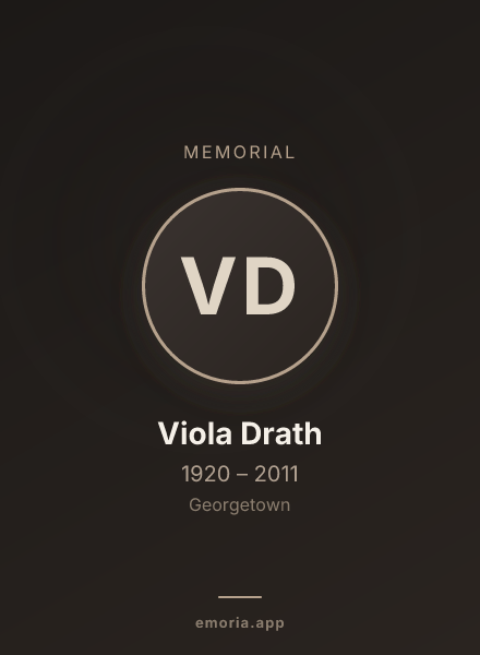 Memorial portrait of Viola Drath