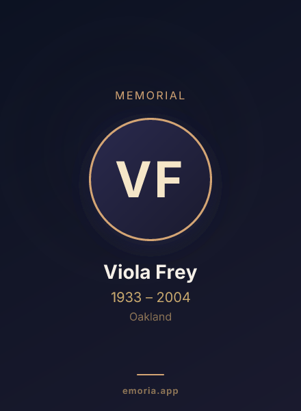 Memorial portrait of Viola Frey