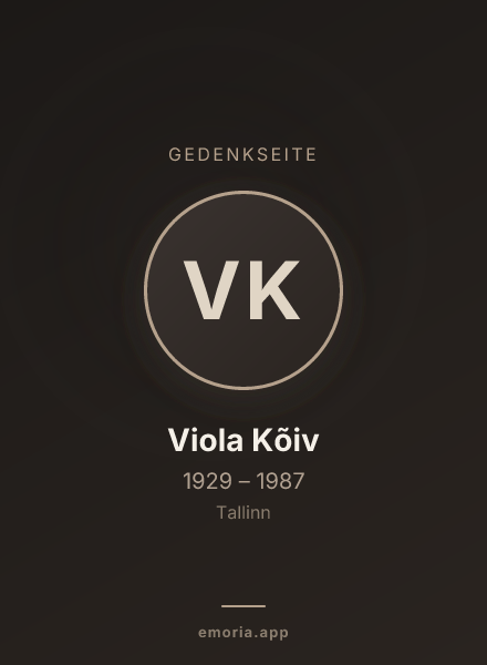 Gedenkportrait von Viola Kõiv