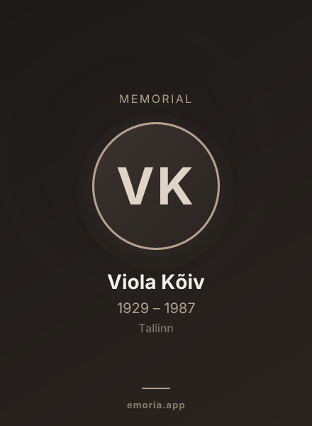 Memorial portrait of Viola Kõiv