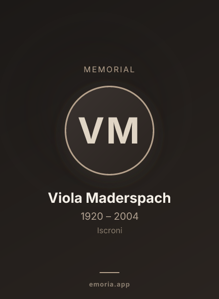 Memorial portrait of Viola Maderspach