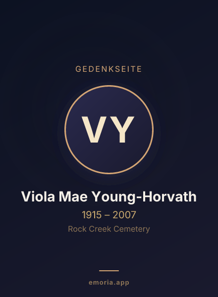 Gedenkportrait von Viola Mae Young-Horvath