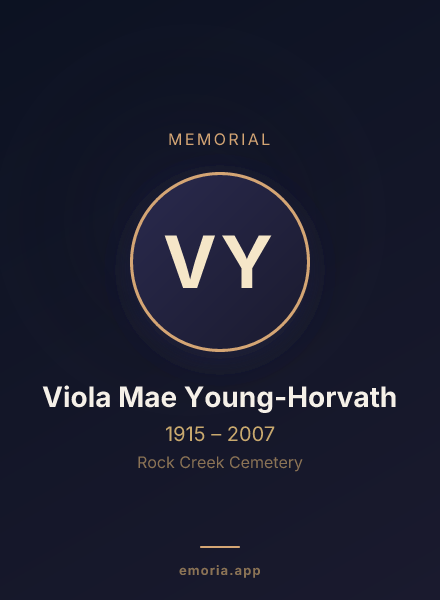 Memorial portrait of Viola Mae Young-Horvath