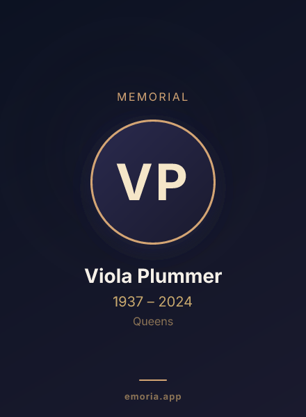 Memorial portrait of Viola Plummer