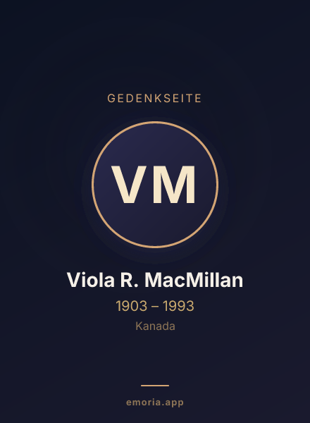 Gedenkportrait von Viola R. MacMillan
