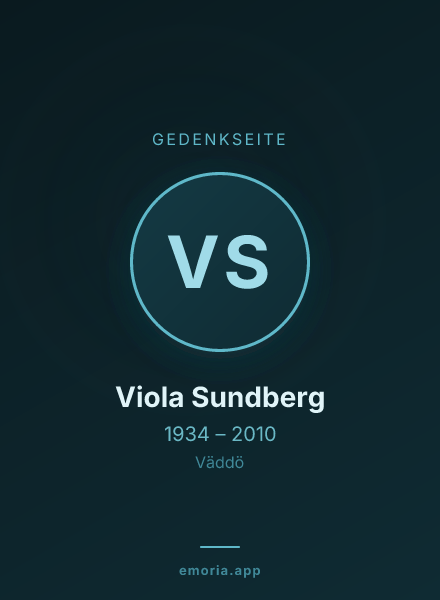Gedenkportrait von Viola Sundberg