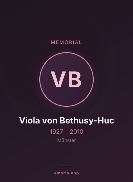 Memorial portrait of Viola von Bethusy-Huc