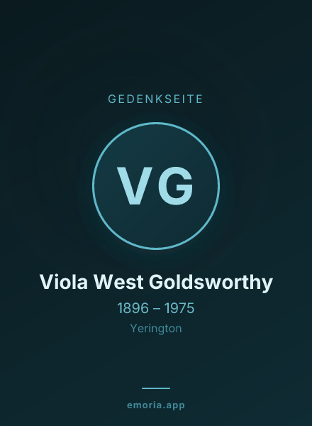 Gedenkportrait von Viola West Goldsworthy