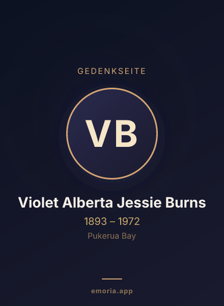 Gedenkportrait von Violet Alberta Jessie Burns