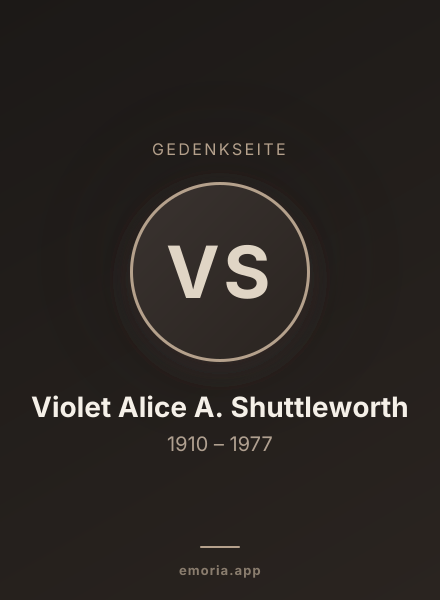Gedenkportrait von Violet Alice A. Shuttleworth