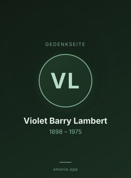 Gedenkportrait von Violet Barry Lambert