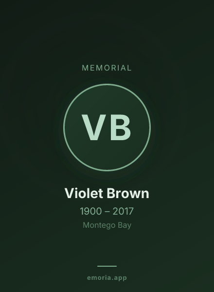 Memorial portrait of Violet Brown