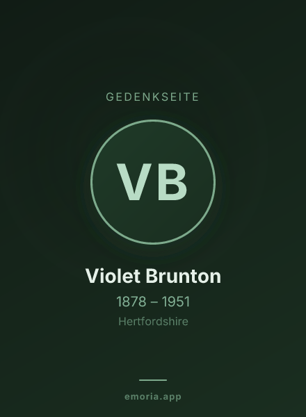Gedenkportrait von Violet Brunton