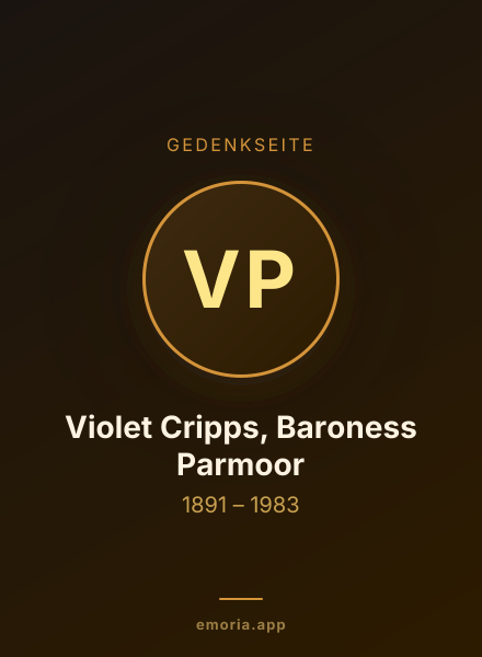 Gedenkportrait von Violet Cripps, Baroness Parmoor