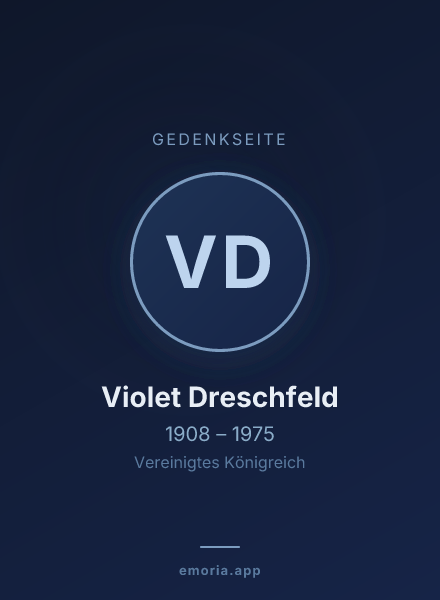 Gedenkportrait von Violet Dreschfeld