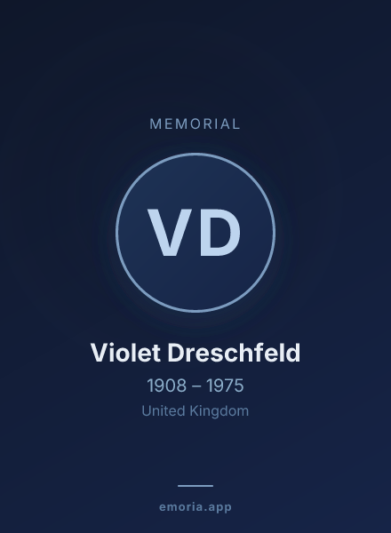 Memorial portrait of Violet Dreschfeld