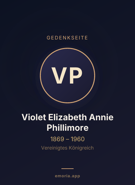 Gedenkportrait von Violet Elizabeth Annie Phillimore