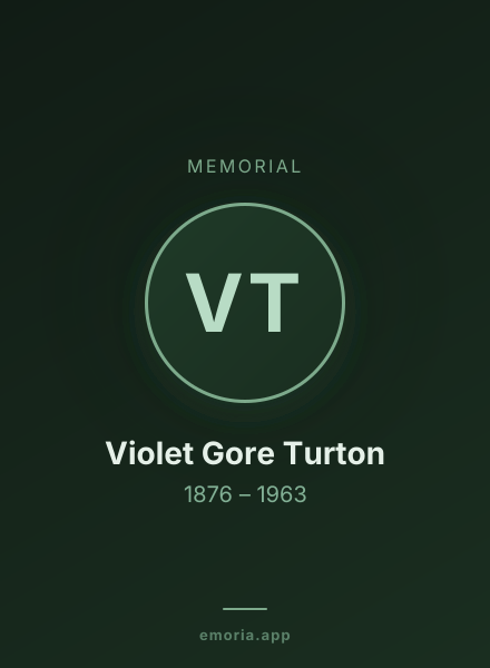 Memorial portrait of Violet Gore Turton
