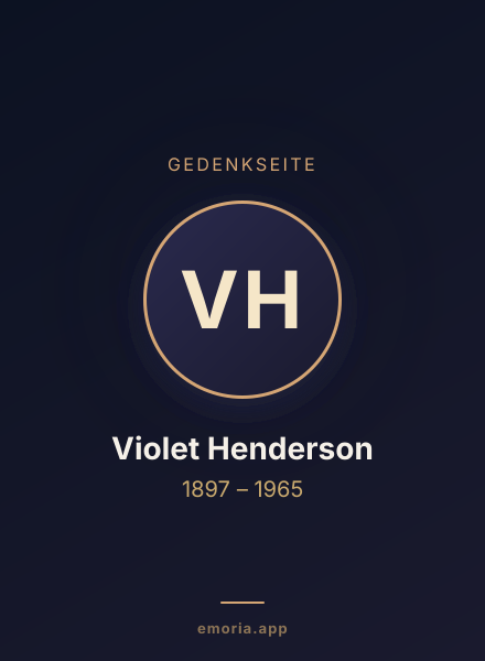 Gedenkportrait von Violet Henderson