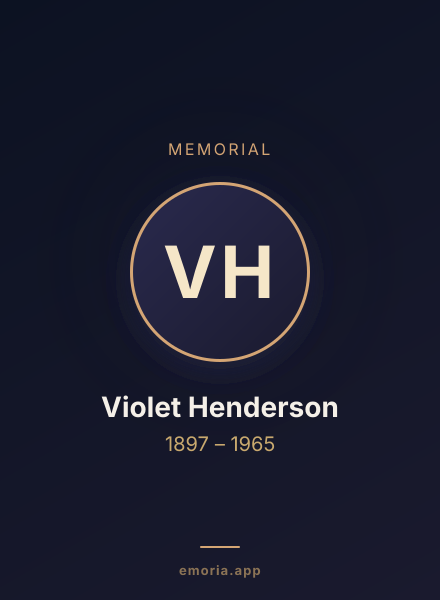 Memorial portrait of Violet Henderson