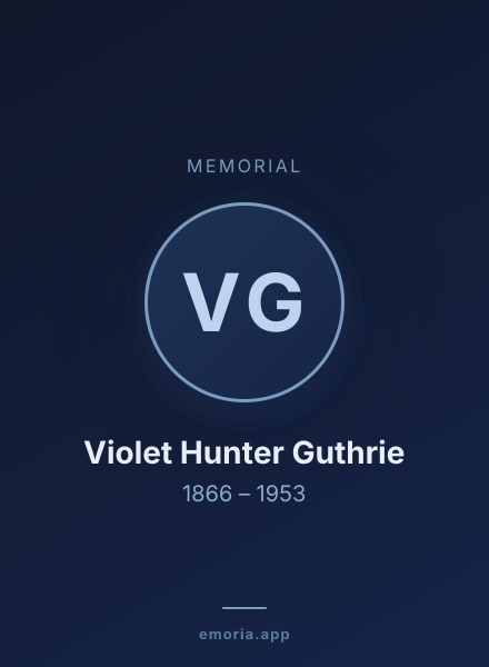 Memorial portrait of Violet Hunter Guthrie