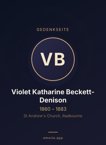 Gedenkportrait von Violet Katharine Beckett-Denison