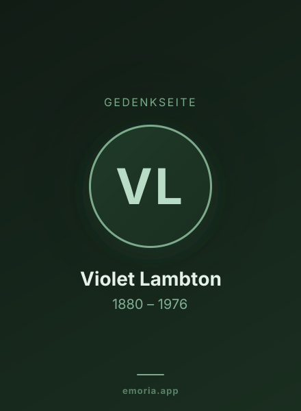 Gedenkportrait von Violet Lambton