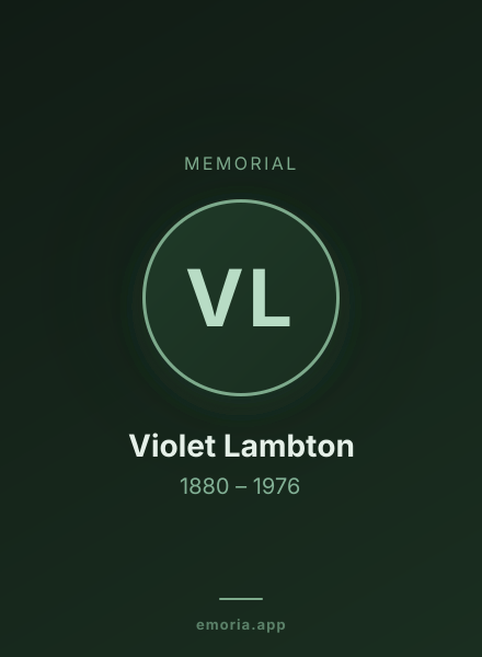 Memorial portrait of Violet Lambton