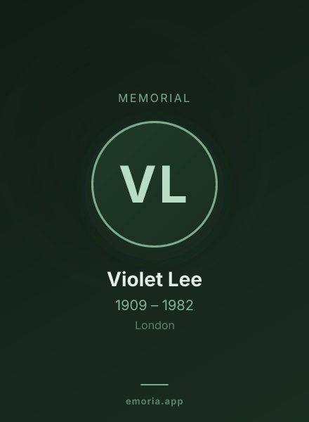 Memorial portrait of Violet Lee