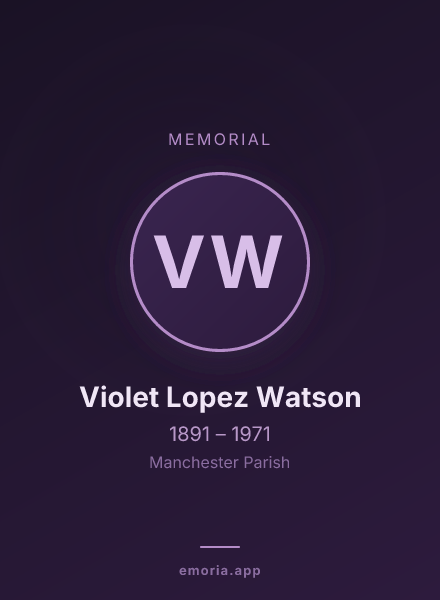 Memorial portrait of Violet Lopez Watson