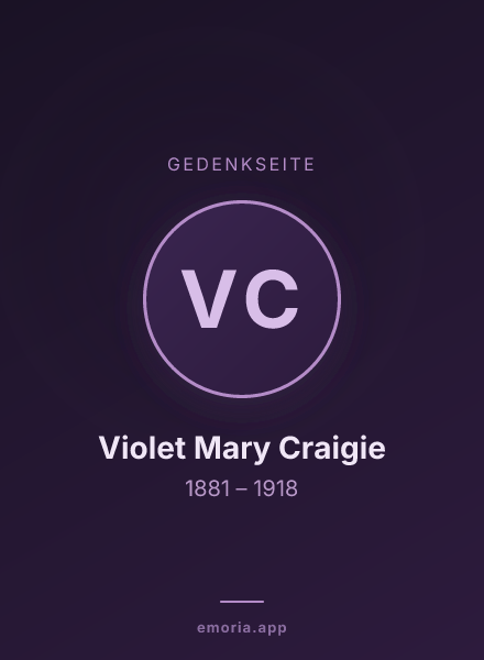 Gedenkportrait von Violet Mary Craigie