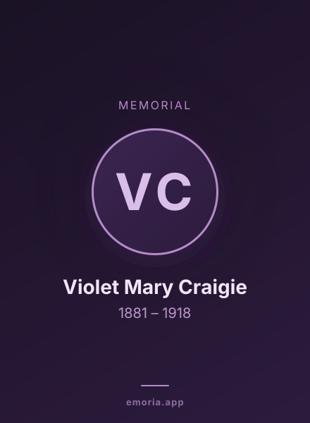 Memorial portrait of Violet Mary Craigie
