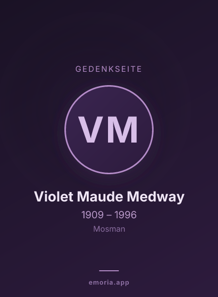 Gedenkportrait von Violet Maude Medway