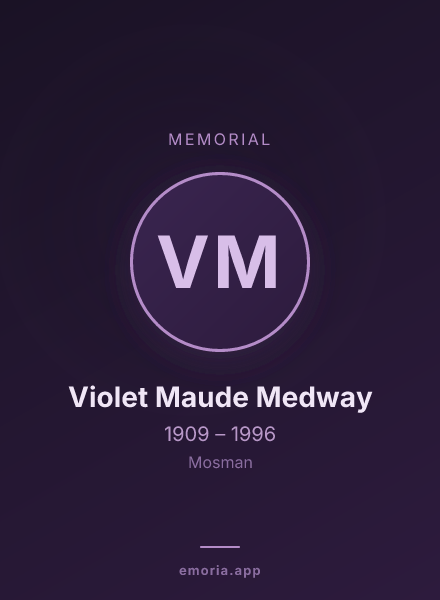 Memorial portrait of Violet Maude Medway