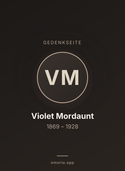 Gedenkportrait von Violet Mordaunt