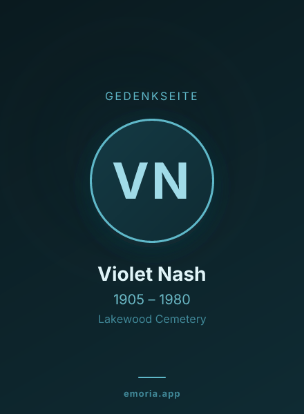 Gedenkportrait von Violet Nash